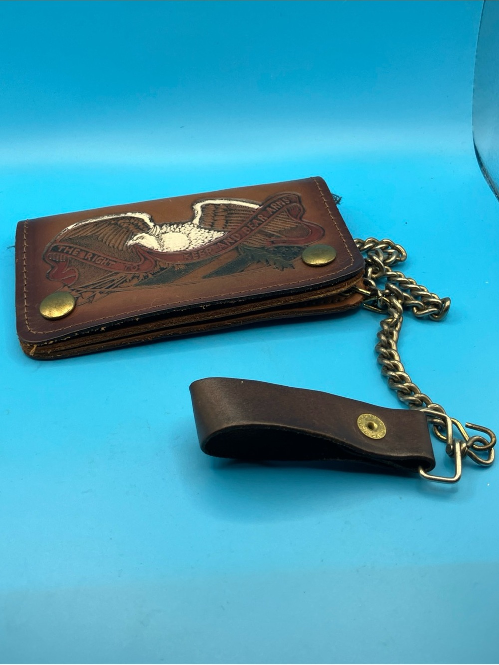 the right to keep and bear arms Leather wallet With Chains